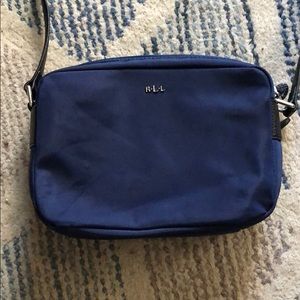 Ralph Lauren navy vinyl crossbody purse